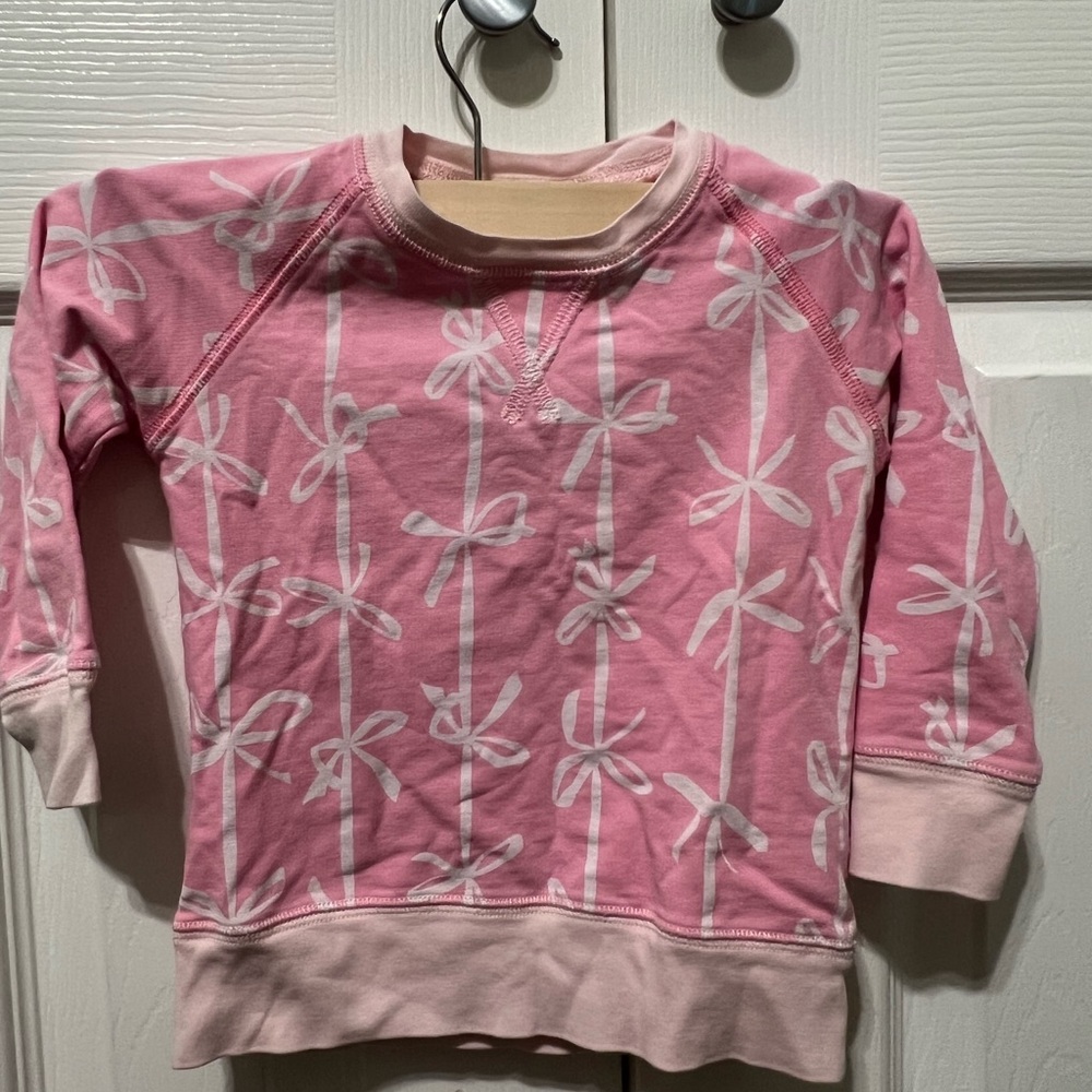 The Beaufort Bonnet Company Pink and White Bow Sweater